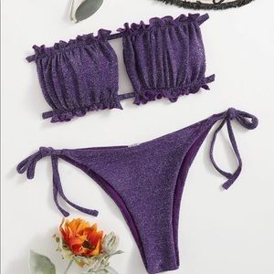 NEW! Purple shimmery bikini set size S